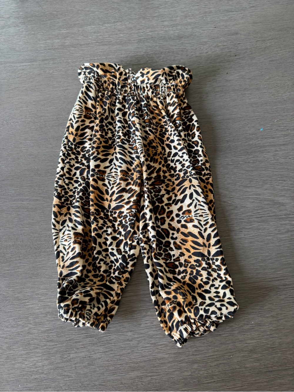 Leopard Print Harem Pants - Tan, Black, Cream